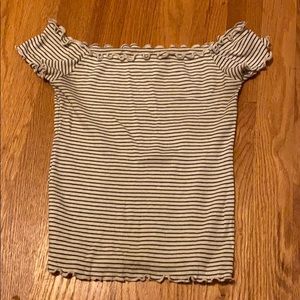 Striped off the shoulder top